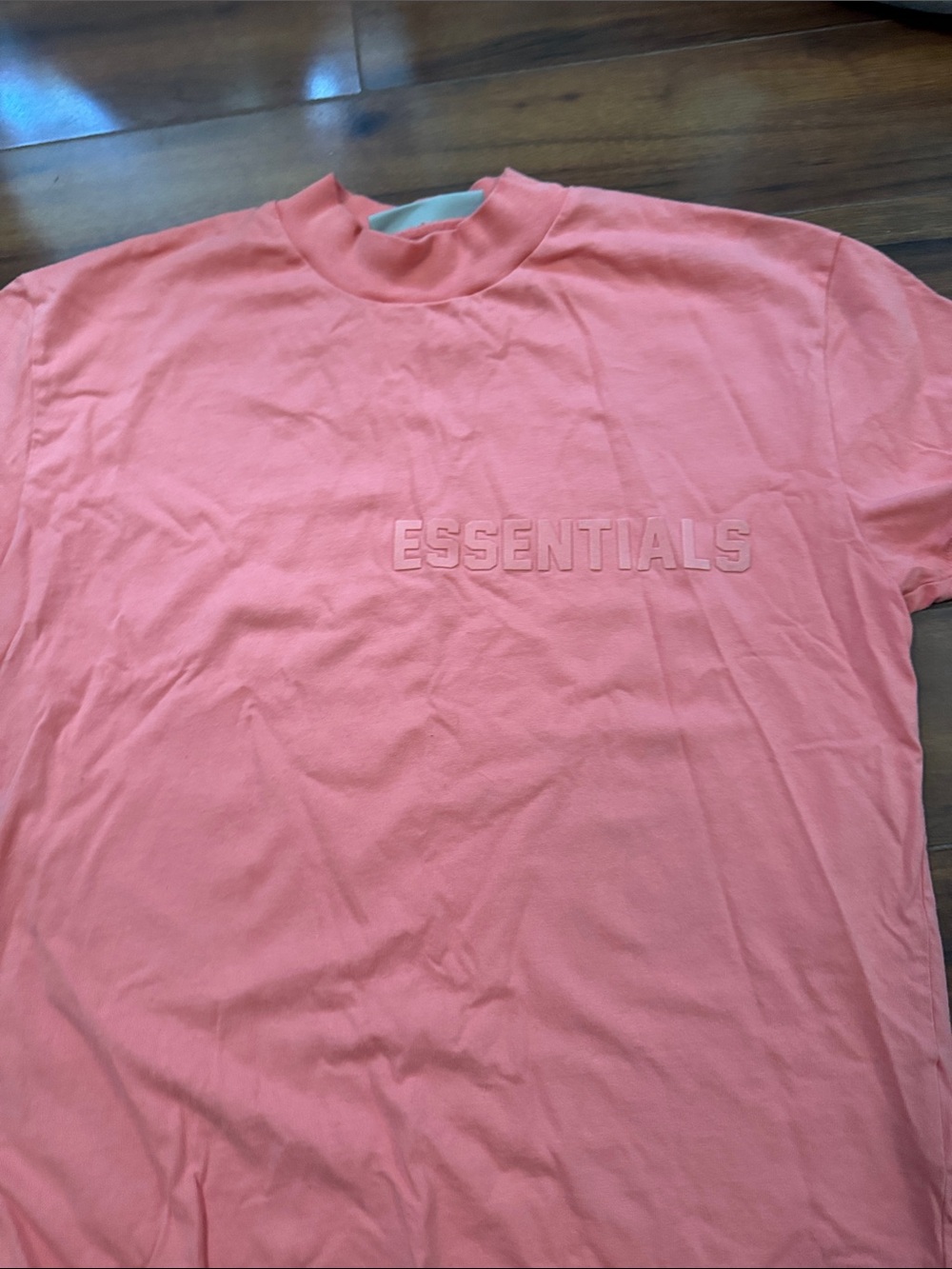 ESSENTIALS Coral Pink Short Sleeve Logo Tee